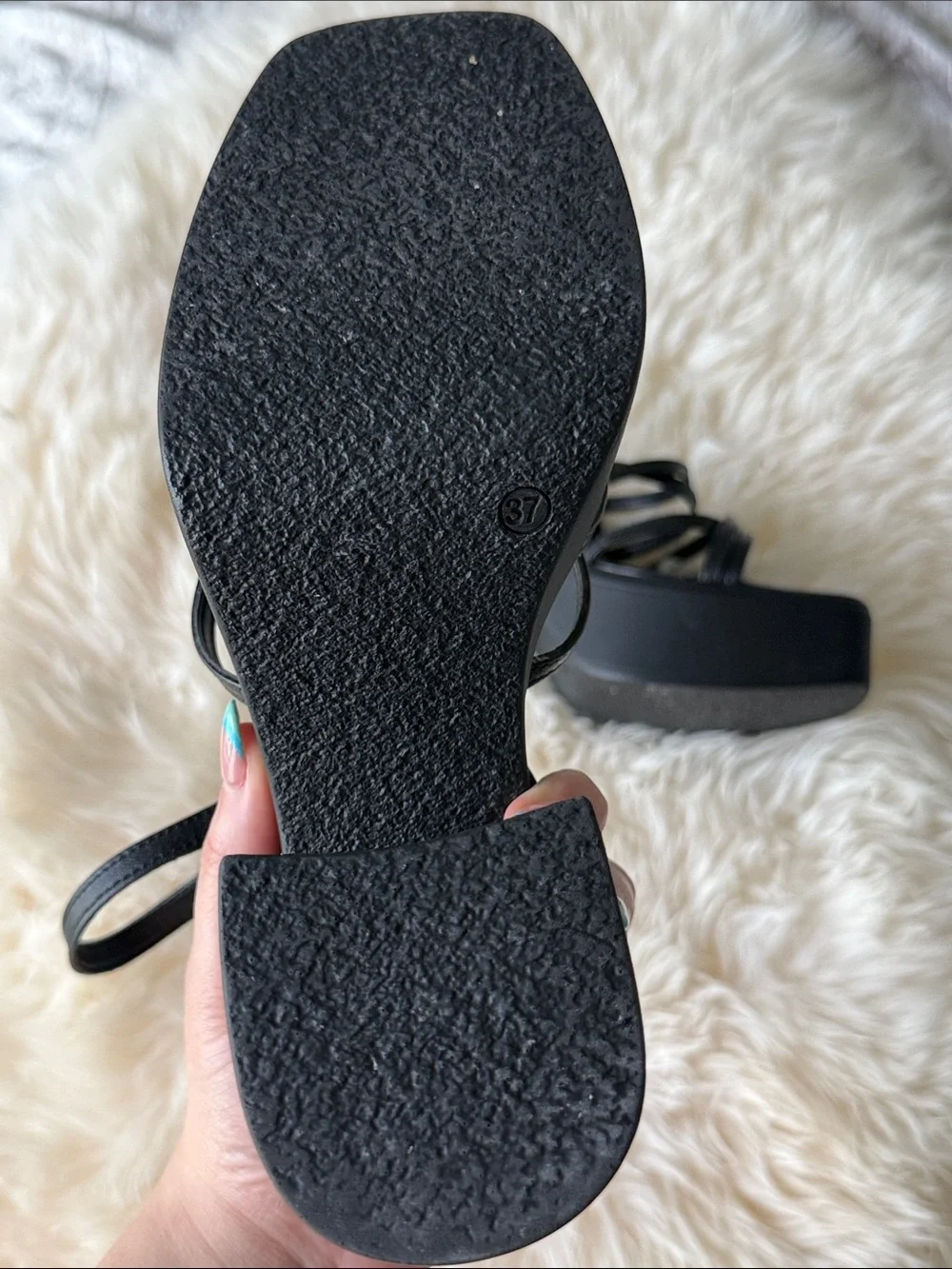 Free People Black Strappy Block Heel Sandals - Women's